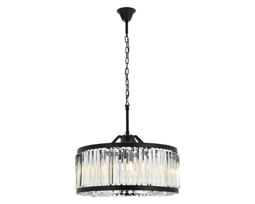 Elegant Prism 8 Light Round Chandelier - Matte Black, L 28" (1203D28MB-RC)