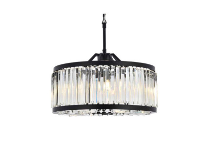 Elegant Prism 8 Light Round Chandelier - Matte Black, L 28" (1203D28MB-RC)