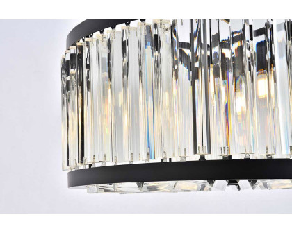 Elegant Prism 8 Light Round Chandelier - Matte Black, L 28" (1203D28MB-RC)