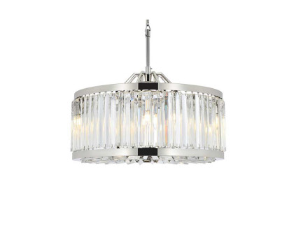 Elegant Prism 8 Light Round Chandelier - Polished Nickel, L 28" (1203D28PN-RC)