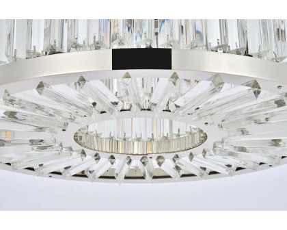 Elegant Prism 8 Light Round Chandelier - Polished Nickel, L 28" (1203D28PN-RC)