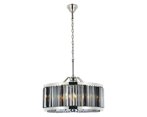 Elegant Prism 8 Light Round Chandelier - Polished Nickel/Silver, L 28" (1203D28PN-SS-RC)