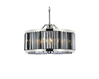 Elegant Prism 8 Light Round Chandelier - Polished Nickel/Silver, L 28" (1203D28PN-SS-RC)