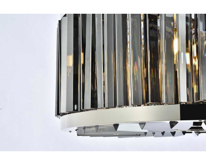 Elegant Prism 8 Light Round Chandelier - Polished Nickel/Silver, L 28" (1203D28PN-SS-RC)