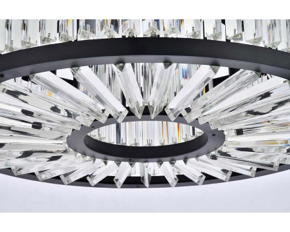 Elegant Prism 8 Light Round Chandelier - Matte Black, L 35.5" (1203D35MB-RC)