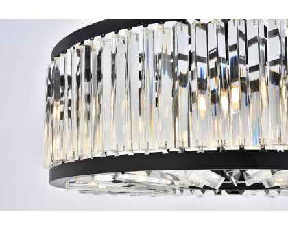 Elegant Prism 8 Light Round Chandelier - Matte Black, L 35.5" (1203D35MB-RC)