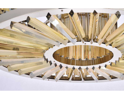 Elegant Prism 8 Light Round Chandelier - Polished Nickel/Gold, L 35.5" (1203D35PN-GT-RC)