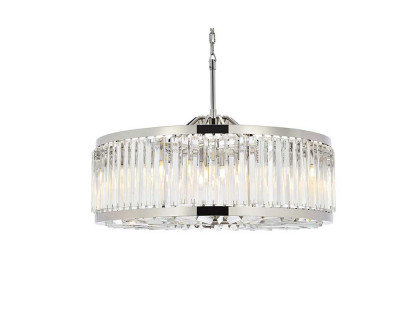 Elegant Prism 8 Light Round Chandelier - Polished Nickel, L 35.5" (1203D35PN-RC)