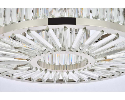 Elegant Prism 8 Light Round Chandelier - Polished Nickel, L 35.5" (1203D35PN-RC)