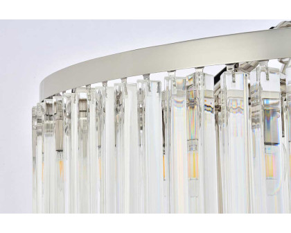 Elegant Prism 8 Light Round Chandelier - Polished Nickel, L 35.5" (1203D35PN-RC)