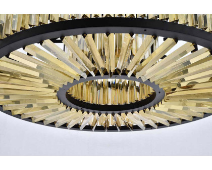 Elegant Prism 8 Light Round Chandelier - Matte Black/Gold, L 43" (1203G43MB-GT-RC)