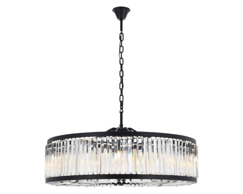 Elegant Prism 8 Light Round Chandelier - Matte Black, L 43" (1203G43MB-RC)