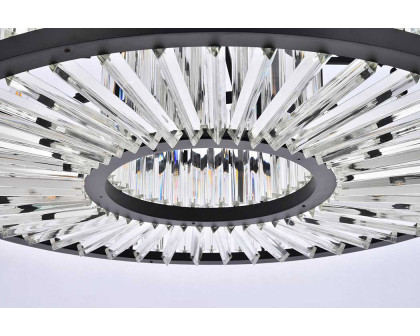 Elegant Prism 8 Light Round Chandelier - Matte Black, L 43" (1203G43MB-RC)