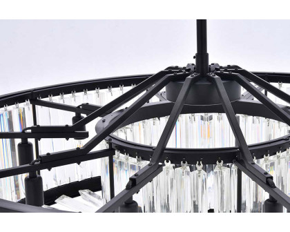 Elegant Prism 8 Light Round Chandelier - Matte Black, L 43" (1203G43MB-RC)