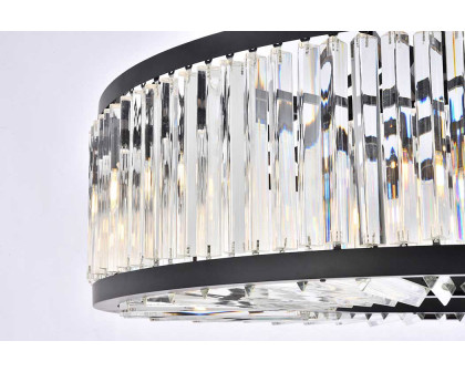 Elegant Prism 8 Light Round Chandelier - Matte Black, L 43" (1203G43MB-RC)