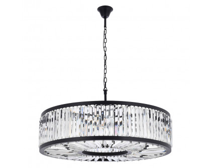 Elegant Prism 8 Light Round Chandelier - Matte Black, L 43" (1203G43MB-RC)