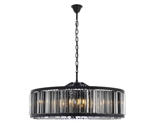 Elegant Prism 8 Light Round Chandelier - Matte Black/Silver, L 43" (1203G43MB-SS-RC)