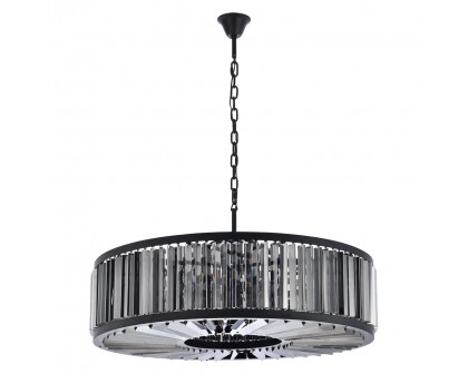 Elegant Prism 8 Light Round Chandelier - Matte Black/Silver, L 43" (1203G43MB-SS-RC)