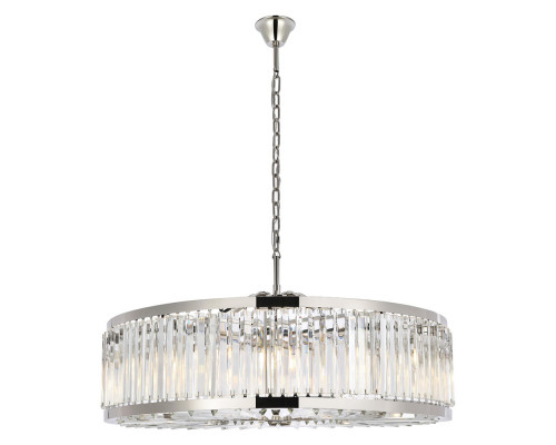 Elegant Prism 8 Light Round Chandelier - Polished Nickel, L 43" (1203G43PN-RC)