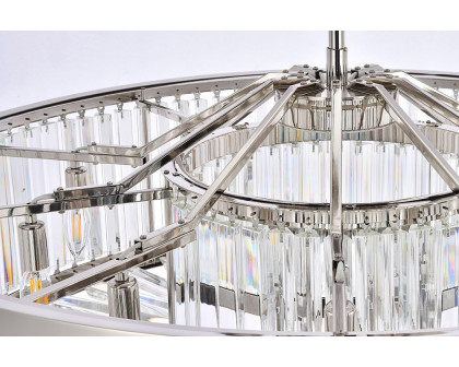 Elegant Prism 8 Light Round Chandelier - Polished Nickel, L 43" (1203G43PN-RC)