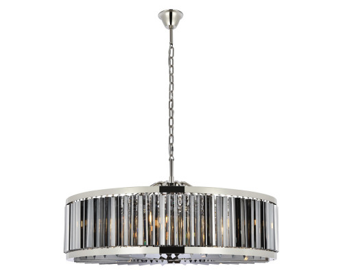 Elegant Prism 8 Light Round Chandelier - Polished Nickel/Silver, L 43" (1203G43PN-SS-RC)