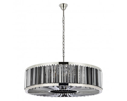 Elegant Prism 8 Light Round Chandelier - Polished Nickel/Silver, L 43" (1203G43PN-SS-RC)