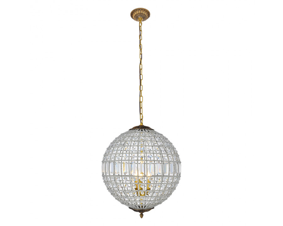 Elegant Urban Classic Pendant Lamp - French Gold, L 17.5" (1205D18FG-RC)