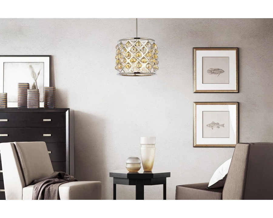 Elegant Urban Classic Madison Collection Pendant Lamp - Polished Nickel/Gold, L 14" (1206D14PN-GT-RC)