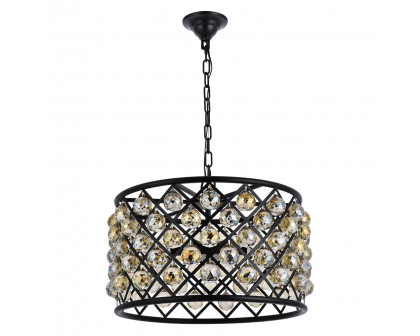 Elegant Urban Classic Madison Collection Pendant Lamp - Matte Black/Gold, L 20" (1206D20MB-GT-RC)