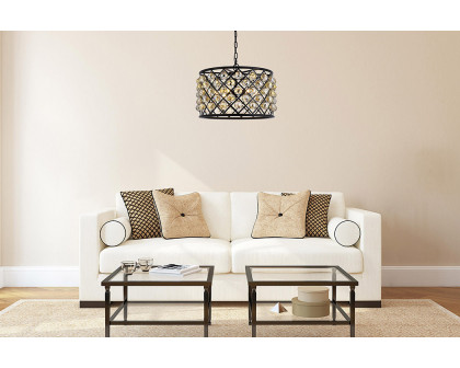 Elegant Urban Classic Madison Collection Pendant Lamp - Matte Black/Gold, L 20" (1206D20MB-GT-RC)