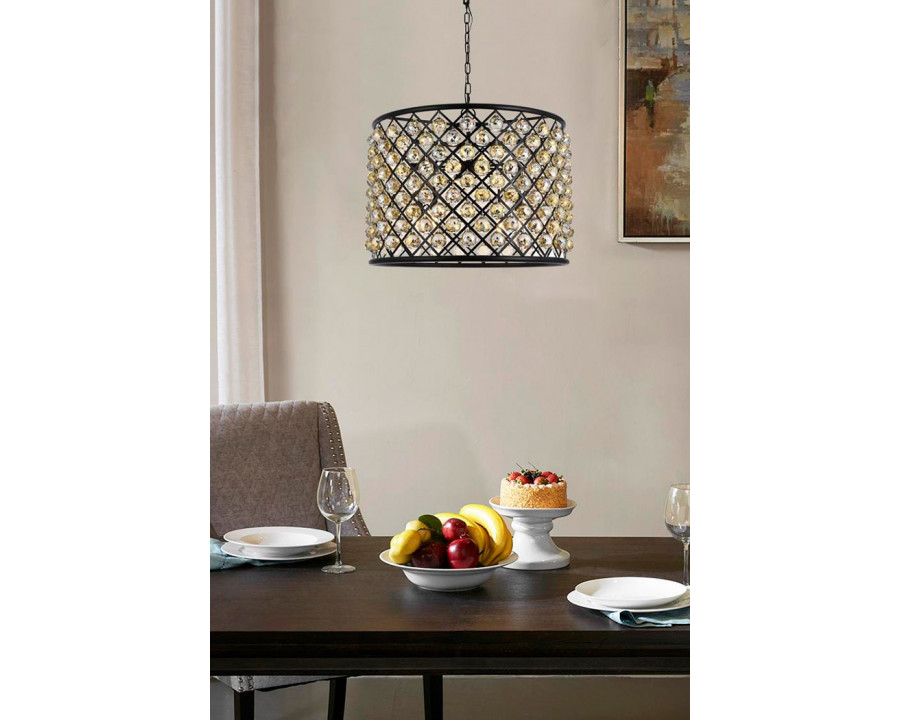 Elegant Urban Classic Madison Collection Pendant Lamp - Matte Black/Gold, L 27.5" (1206D27MB-GT-RC)