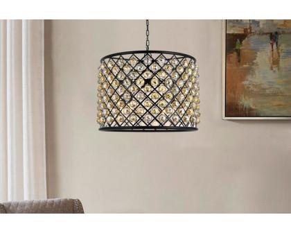 Elegant Urban Classic Madison Collection Pendant Lamp - Matte Black/Gold, L 27.5" (1206D27MB-GT-RC)