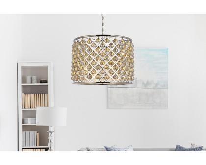 Elegant Urban Classic Madison Collection Pendant Lamp - Polished Nickel/Gold, L 27.5" (1206D27PN-GT-RC)