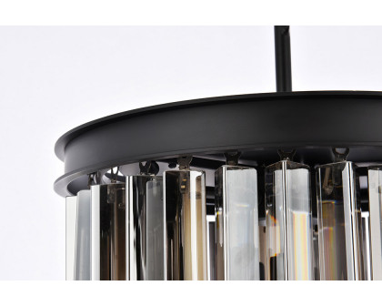 Elegant Crystal Prism 6 Light Round Chandelier - Matte Black/Silver, L 16" (1208D16MB-SS-RC)