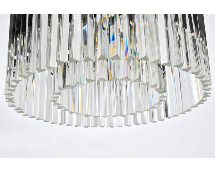 Elegant Crystal Prism 6 Light Round Chandelier - Matte Black, L 26" (1208D26MB-RC)