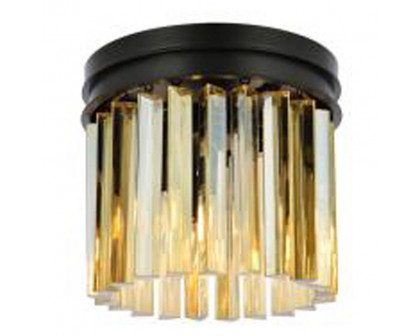 Elegant - Crystal Prism 6 Light Flush Mount