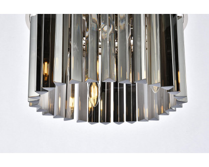 Elegant Crystal Prism 6 Light Flush Mount - Polished Nickel/Silver, L 16" (1208F16PN-SS-RC)