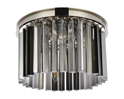 Elegant Crystal Prism 6 Light Flush Mount - Polished Nickel/Silver, L 16" (1208F16PN-SS-RC)