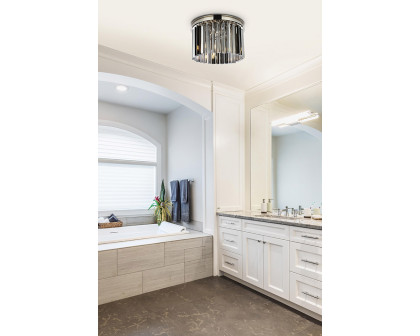 Elegant Crystal Prism 6 Light Flush Mount - Polished Nickel/Silver, L 16" (1208F16PN-SS-RC)