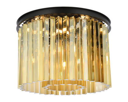 Elegant - Crystal Prism 6 Light Flush Mount