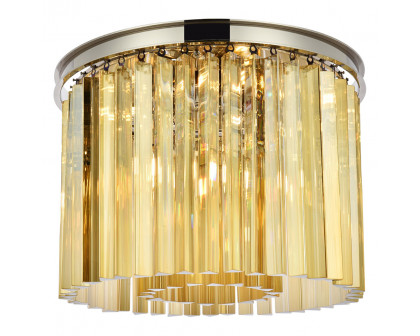 Elegant - Crystal Prism 6 Light Flush Mount