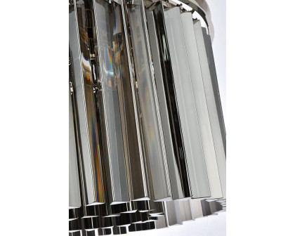 Elegant Crystal Prism 6 Light Flush Mount - Polished Nickel/Silver, L 20" (1208F20PN-SS-RC)