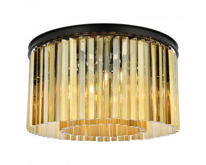 Elegant - Crystal Prism 6 Light Flush Mount