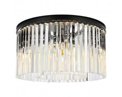 Elegant - Crystal Prism 6 Light Flush Mount