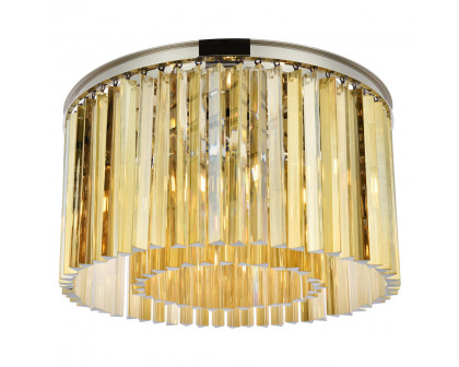 Elegant - Crystal Prism 6 Light Flush Mount