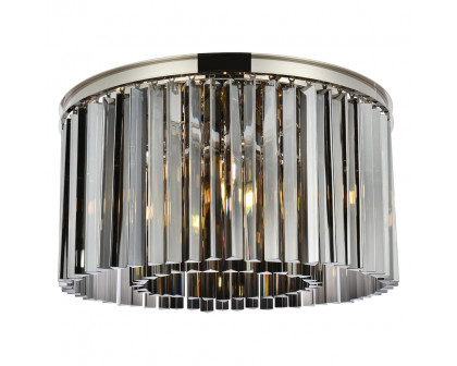 Elegant - Crystal Prism 6 Light Flush Mount