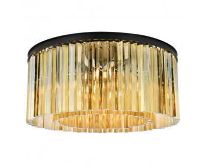 Elegant - Crystal Prism 6 Light Flush Mount