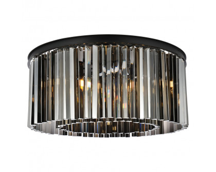 Elegant - Crystal Prism 6 Light Flush Mount