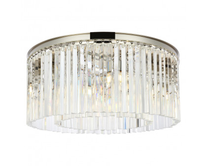 Elegant - Crystal Prism 6 Light Flush Mount