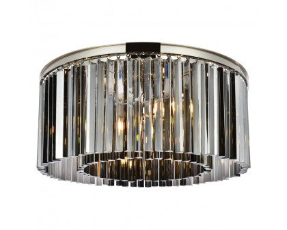 Elegant - Crystal Prism 6 Light Flush Mount